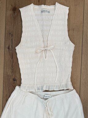 Abercrombie & Fitch Tie-Front Smocked 2-Piece Set – S/M